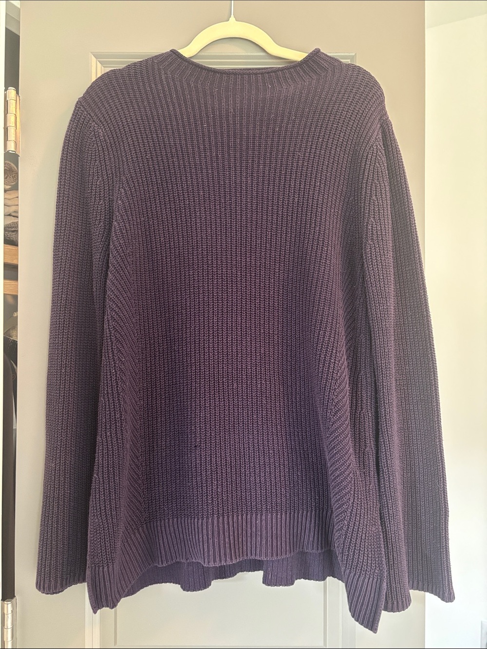 Style & Co. Ribbed Crewneck Sweater - Deep Plum/Blue